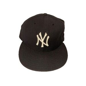 New York Yankees Hat Cap New Era Size 7 3/8 Fitted Blue On Field MLB 59Fifty